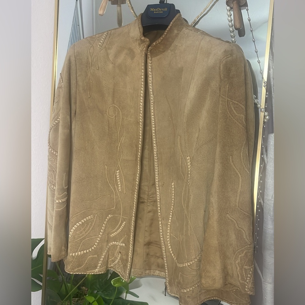 Chico’s Tan Leather Jacket